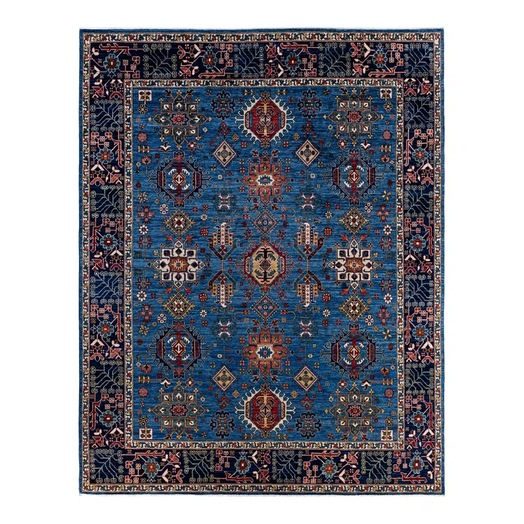 Solo Rugs One-of-a-Kind Rectangle 8' X 10'3" Wool Area Rug Light Blue/Red/Brown/Navy