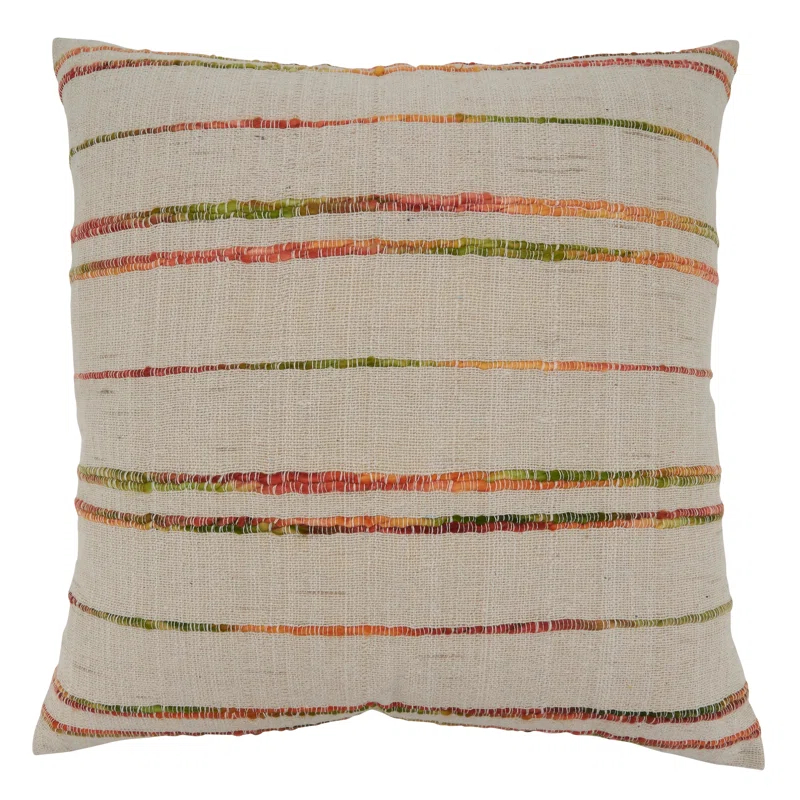 Saro Amelie Collection Striped Cotton Throw Pillow