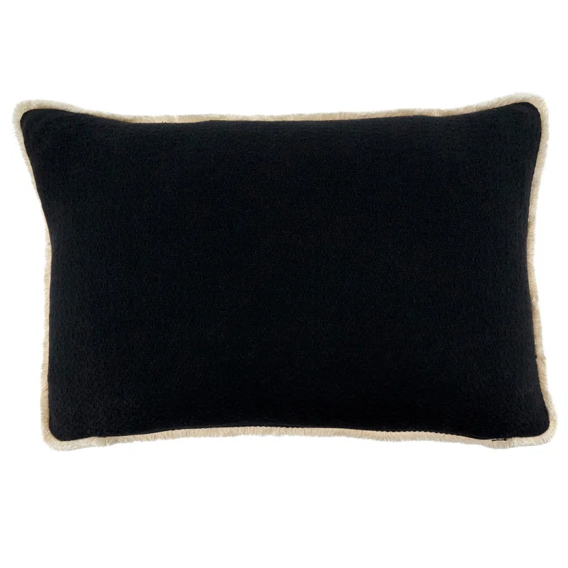 Saro Noir Cotton Reversible Pillow Cover