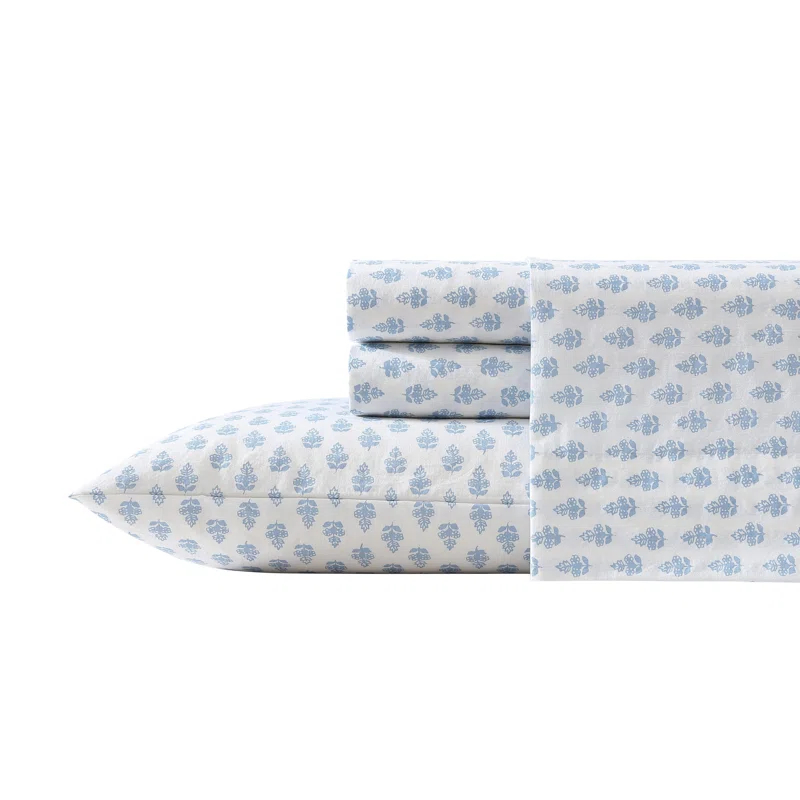 Laura Ashley Laura Ashley Printed Cotton Percale Sheet Set