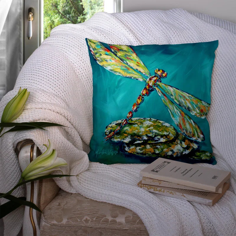 Caroline's Treasures Dragonfly Indoor/Outdoor Reversible Throw Pillow