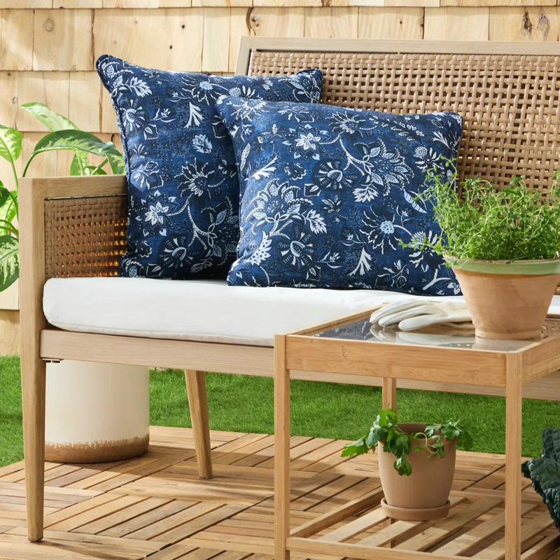 Martha Stewart MARTHA STEWART Distressed Jacobean Indoor Outdoor Lumbar Pillow 2-Pack Set, 18" (Set of 2)