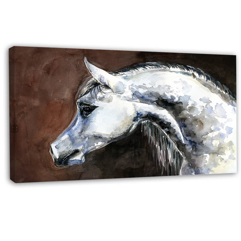Design Art " Gray Arabian Horse Watercolor "