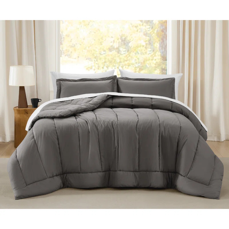 Brooklyn Loom Brooklyn Loom Oversized Cotton Percale King 3 Piece Comforter Set