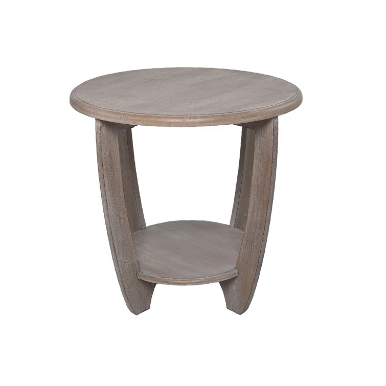 Ophelia & Co. Flora Rustic Farmhouse End Table with Storage Shelf, French Country Accent Side Table