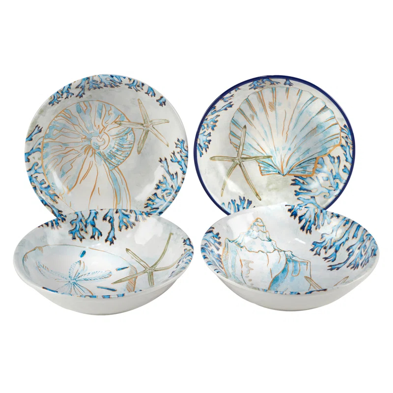 Certified International Playa Shells Set Of 4 Soup Bowl