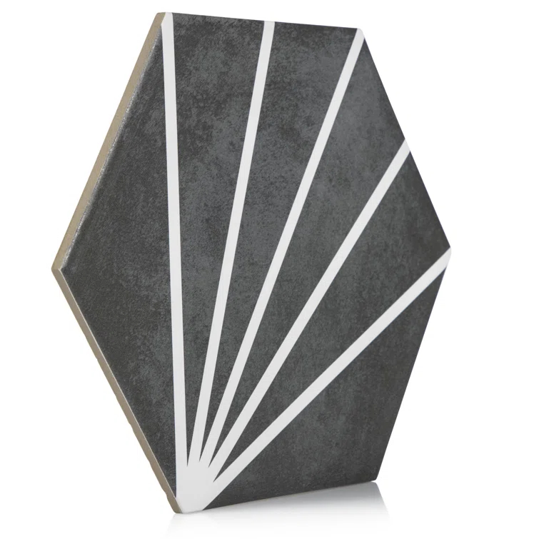 Industry Tile Sun Stripe Hexagon Dark Gray