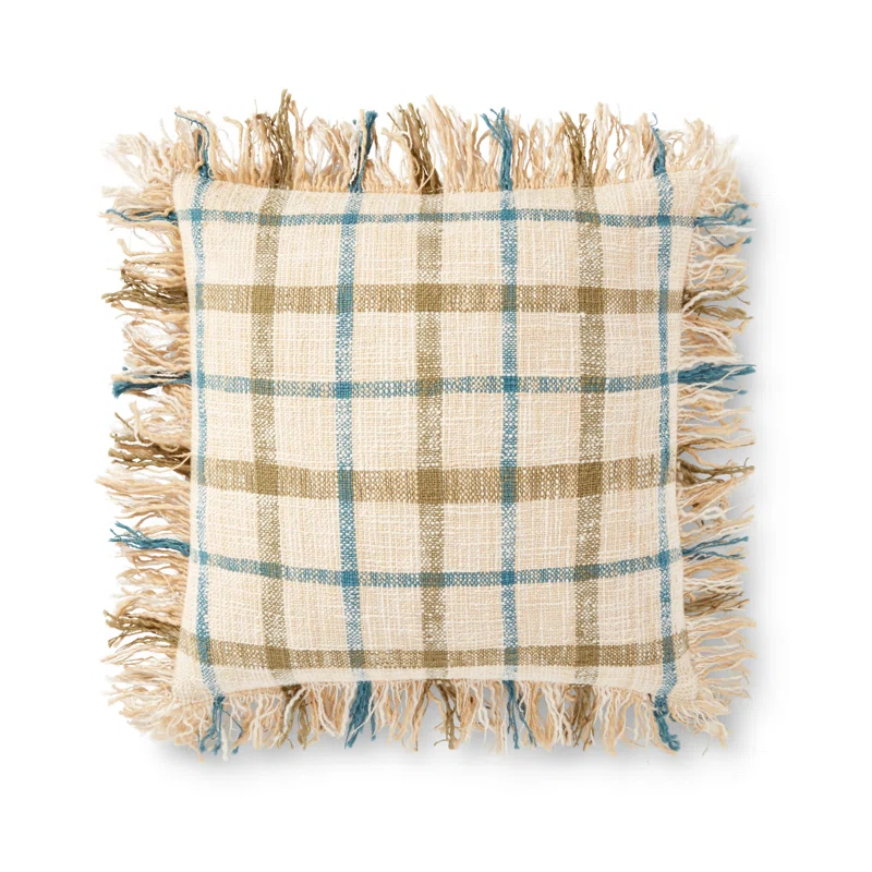 Loloi Rugs Plaid Cotton Throw Pillow