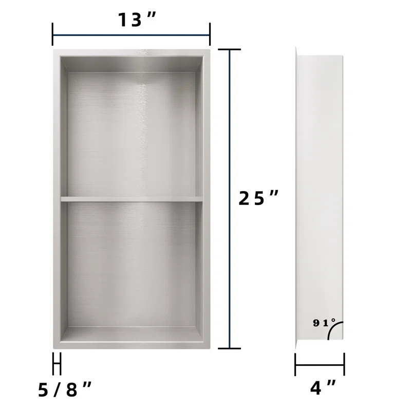 Double Layer Recessed Shower Niche No Tile Needed