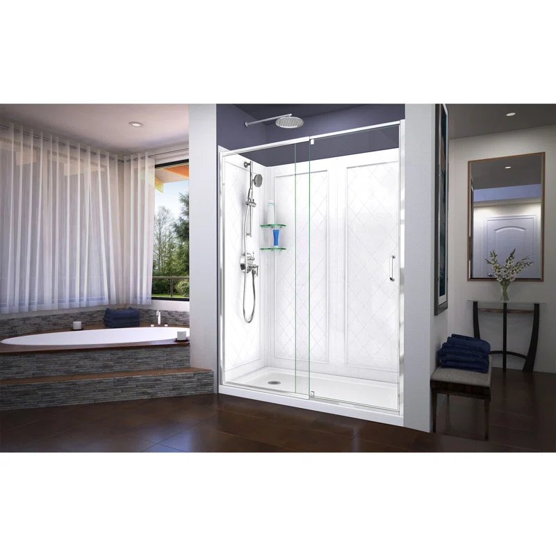 DreamLine DL-6229L-01 Flex 60" x 76.75" Pivot Semi-Frameless Shower Door