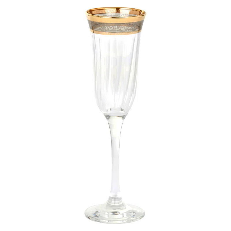 Lorren Home Trends Melania 9oz. Flute Set (Set of 6)