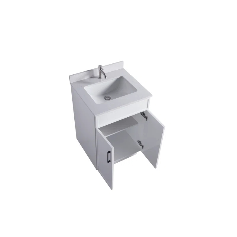 Dyconn Faucet Freestanding Vanity with Sink 2 doors - 24" Gray