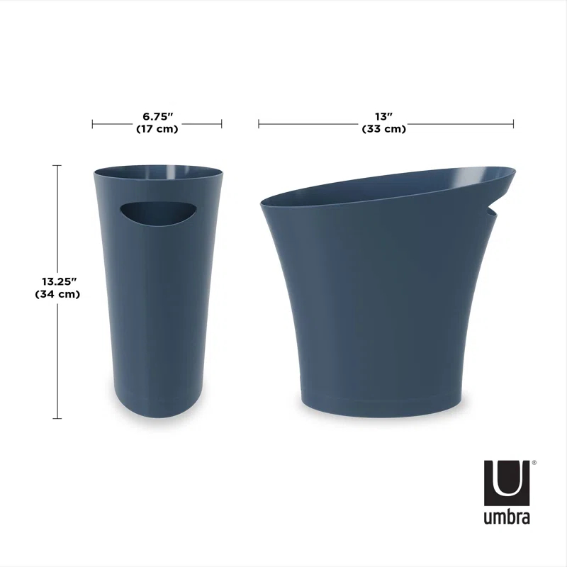Skinny Plastic Open Waste Basket - 2 Gallons