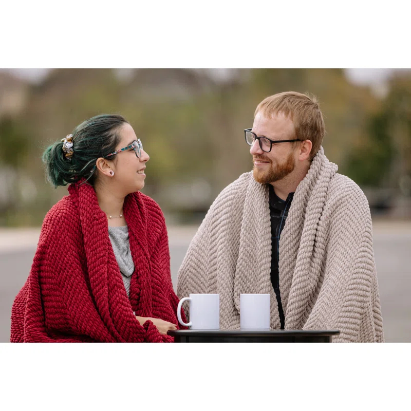 Chanasya Textured Knitted Throw