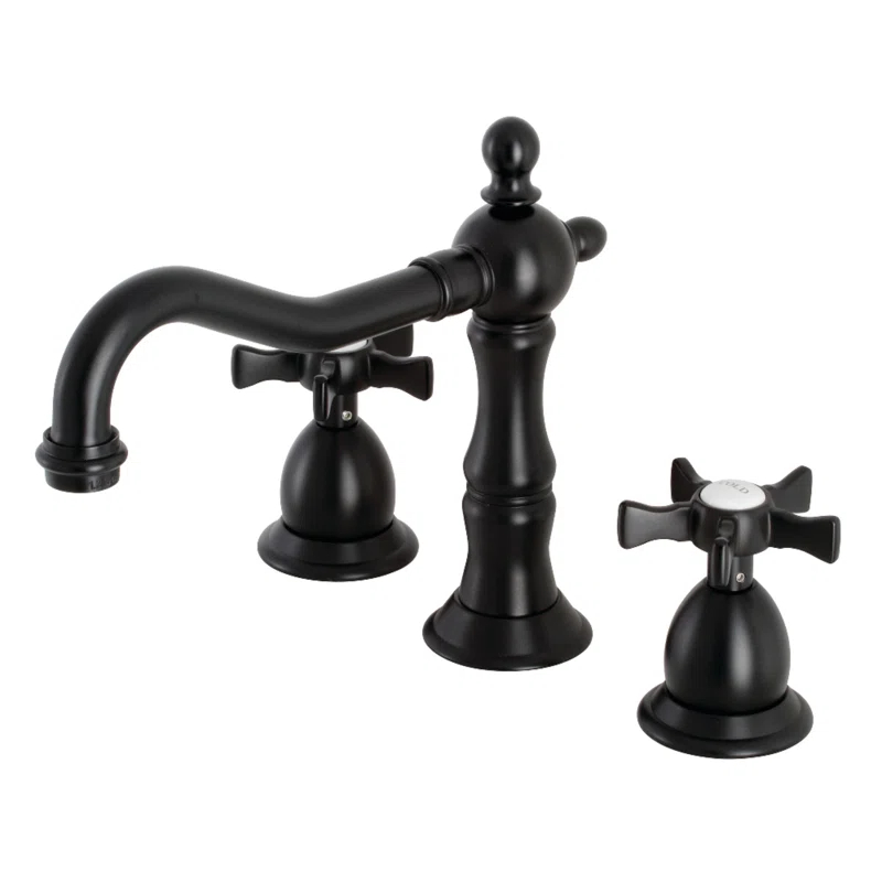 Kingston Brass KS1970NX Kingston Brass Hamilton Two-Handle 3-Hole Deck Mount Widespread Bathroom Faucet with Brass Pop-Up Drain