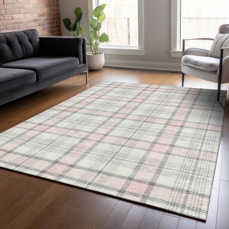 Machine Washable Indoor/Outdoor Chayden ACN1052 Pink Rug