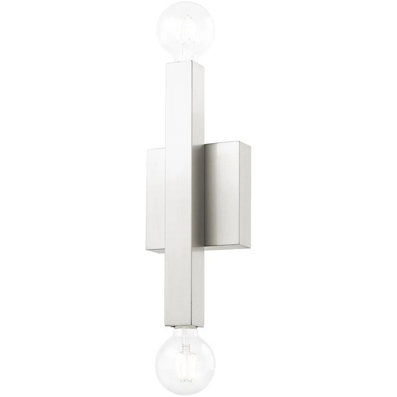 Lighting Lumens 2-Light Brushed Nickel ADA Wall Sconce: with Stainless Steel Base for Modern Lighting