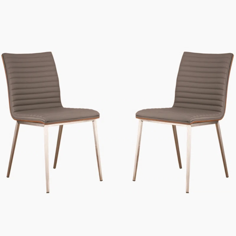 Wenty Wood+Metal Upholstered Side Chair (Set of 2)