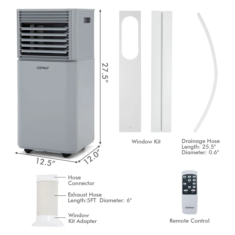 Costway 8000 BTU Portable Air Conditioner with Remote