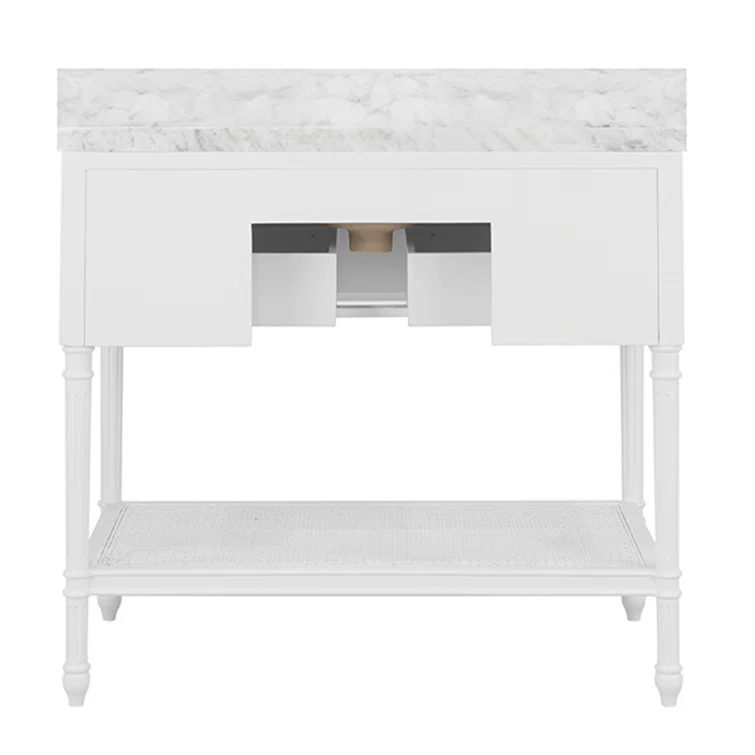 Worlds Away Martha 36.5'' Single Bathroom Vanity with Marble Top