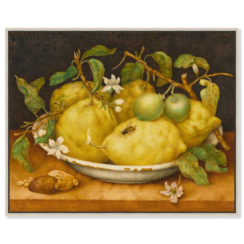Art Remedy Still Life With Bowl Of Citrons Canvas Kitchen Art by Art Remedy