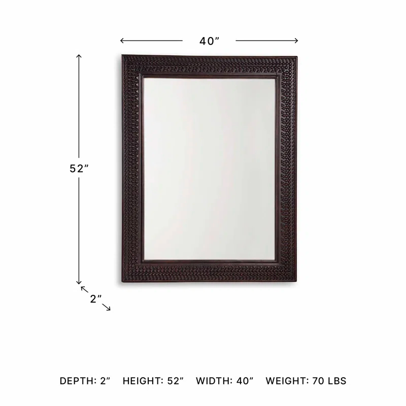 Ebern Designs Solid Wood Flat Mirror