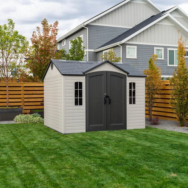 Lifetime 10 Ft. x 8 Ft. High-Density Polyethylene Outdoor Storage Shed with Steel-Reinforced Construction & Reviews | Wayfair