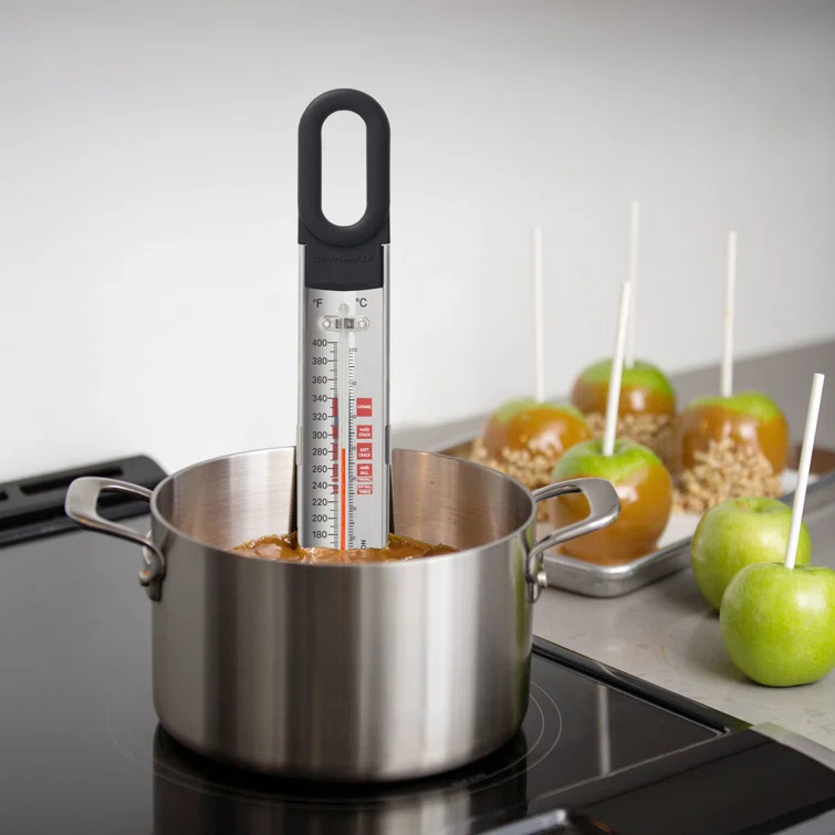 KitchenAid® KitchenAid Curved Stainless Steel Paddle Style Candy and Deep Fry Thermometer with Pan Clip Black