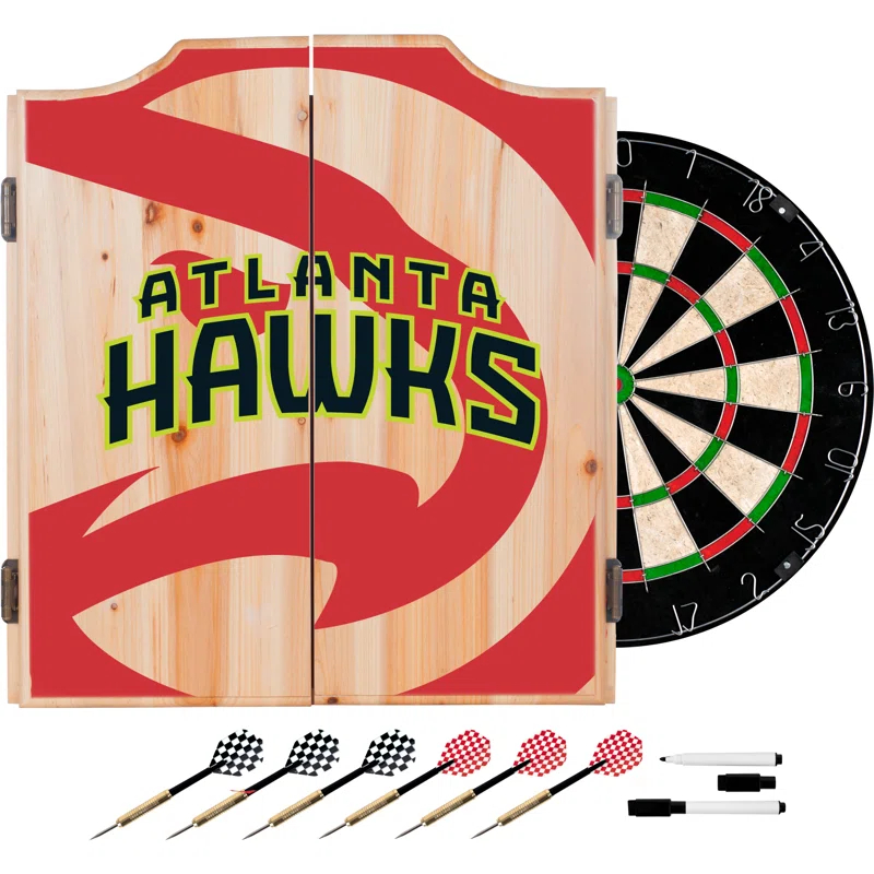 Trademark Global NBA Trademark Global Bristle Dartboard And Cabinet Set (Darts Included)