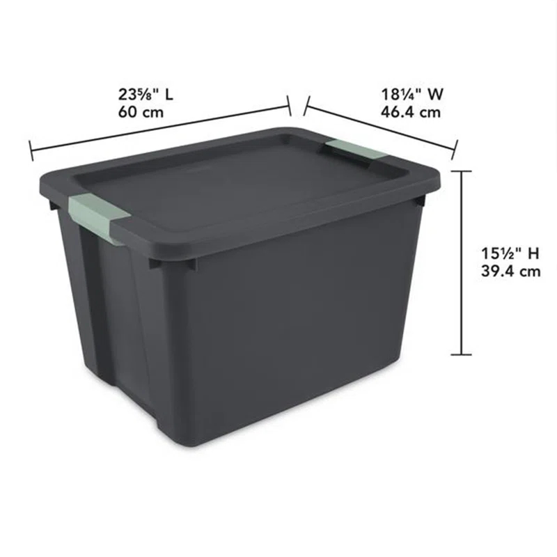 Sterilite Sterilite 6 Pack 20 Gallon Latch Tote, Stackable Plastic Storage Bin Container (Set of 6)