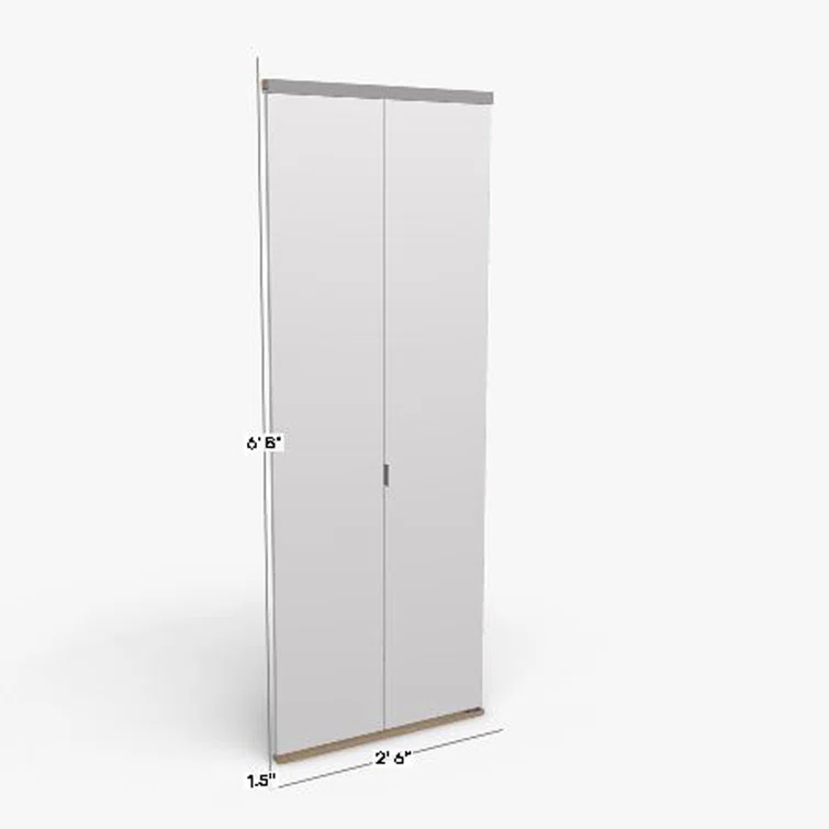 Custom Door and Mirror 80'' Solid + Manufactured Wood Flush Painted Bi-Fold Door