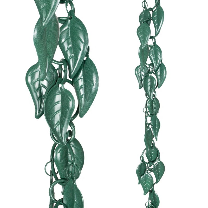Aluminum Cascading Leaves Rain Chain Replacement Downspout for Gutters