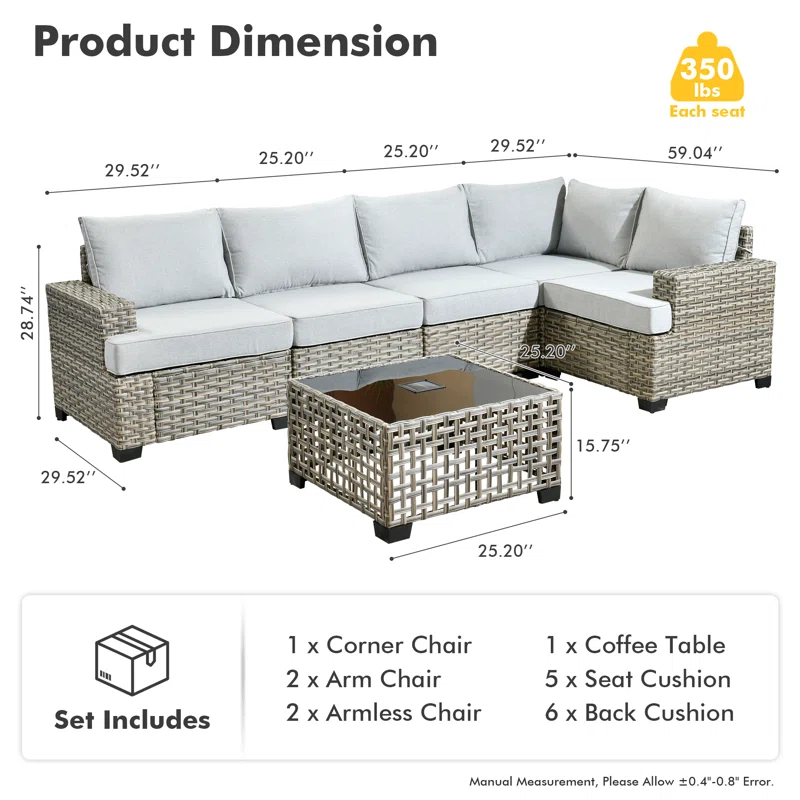 Lark Manor™ Carolle 6 - Person Outdoor Seating Group With Cushions