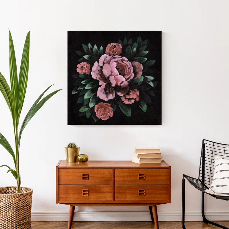 Red Barrel Studio® " Dark Moody Florals " Painting Print