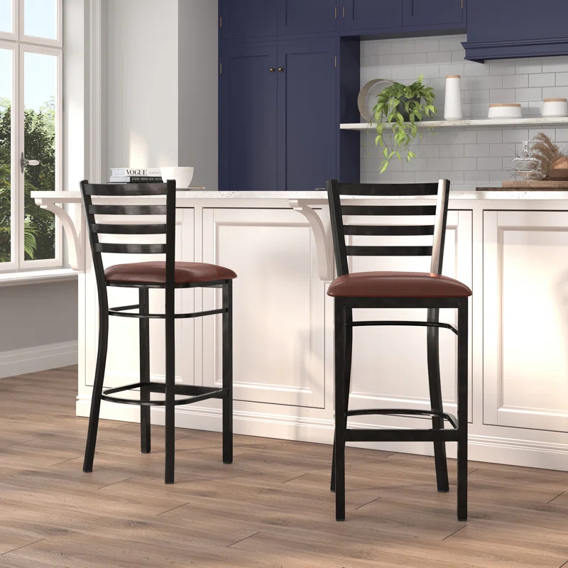 Flash Furniture Brixton Hercules Series Ladder Back Metal Restaurant Barstools
