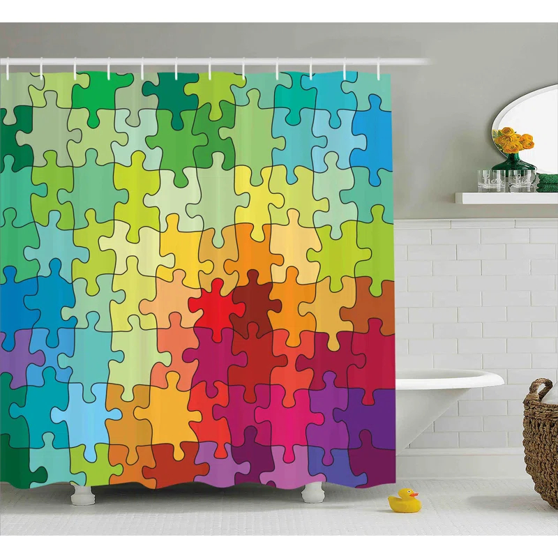 Ambesonne Abstract Shower Curtain with Hooks Included