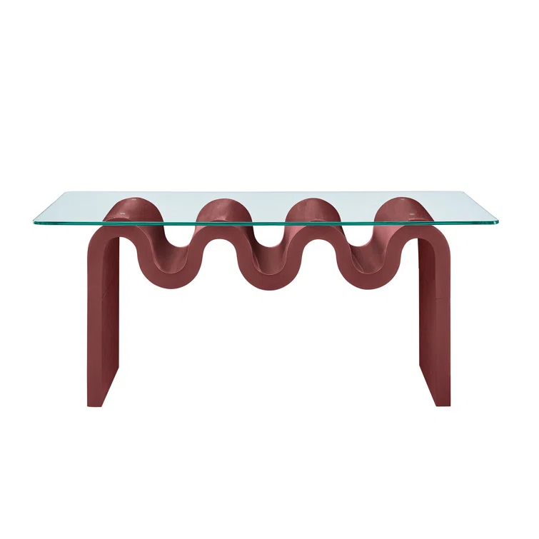 Modway Ondine Glass Top Coffee Table In Spiced Apple