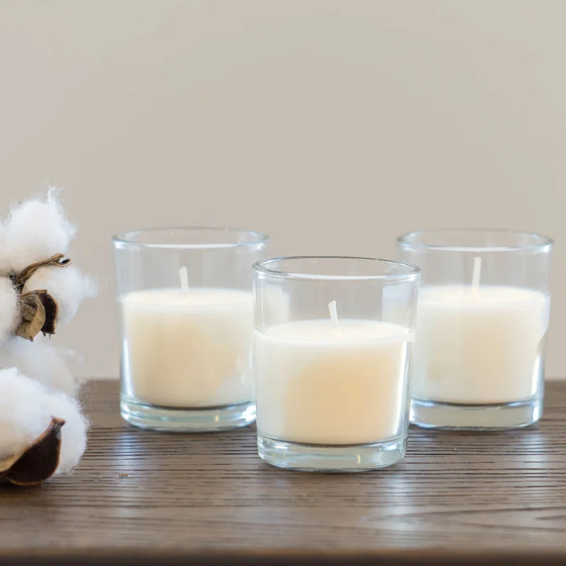 The Party Aisle™ Stonebriar Unscented Votive Candle with Glass Holder (Set of 48)