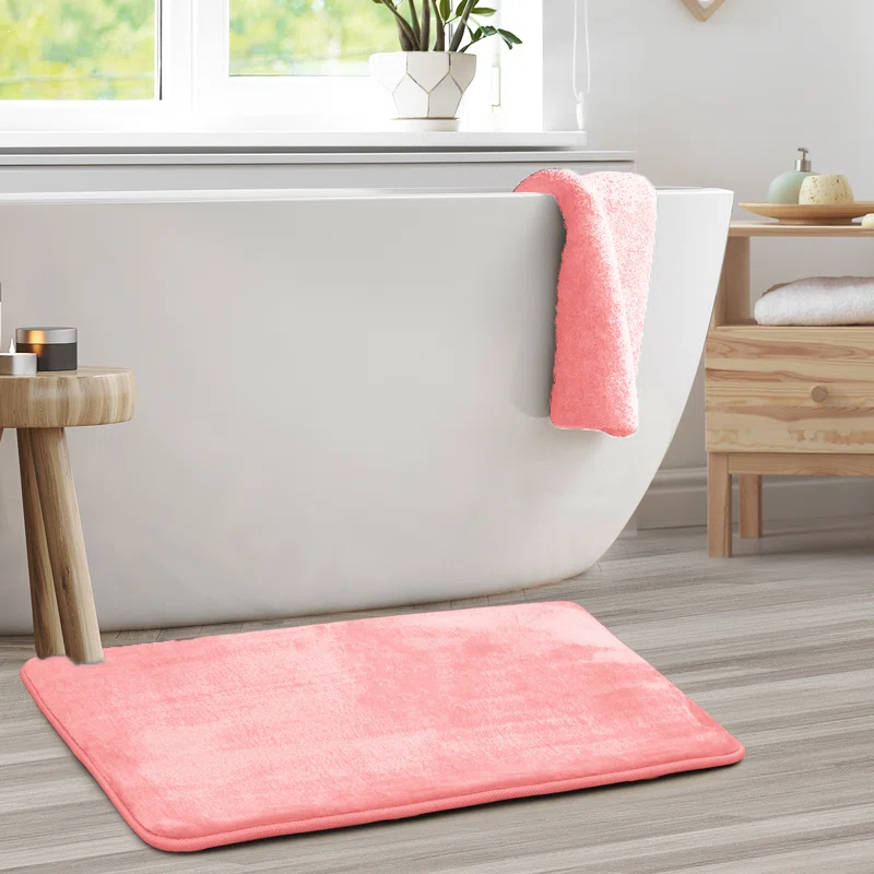 Clara Clark Ultra Soft and Absorbent Memory Foam Bath Rug Set with Non-Slip Backing