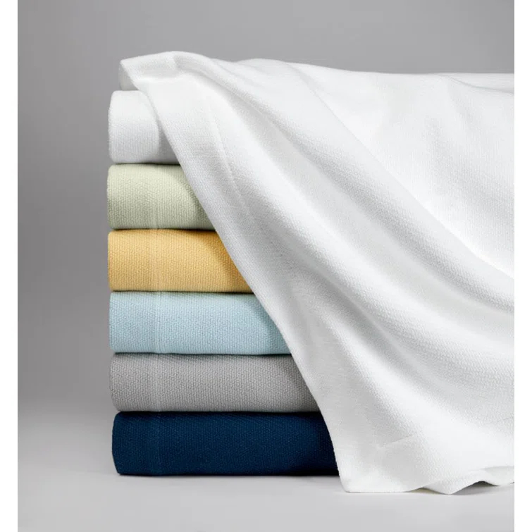 Portugal Crafted Stonewashed Cotton Full/Queen Navy Blanket