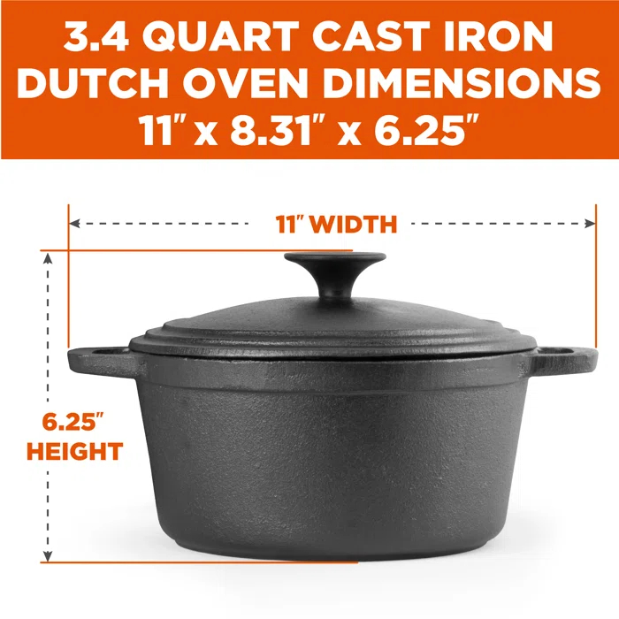 Commercial Chef Commercial Chef Cast Iron Dutch Oven