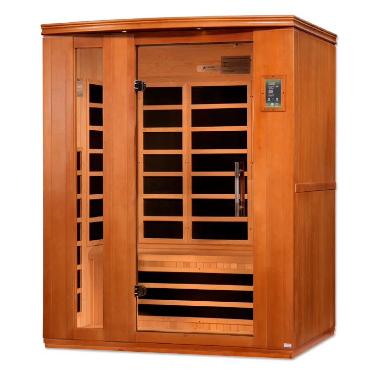 Dynamic Infrared Dynamic Infrared Lugano 3 - Person Bluetooth Compatible FAR Infrared Sauna with Remote Control in Hemlock