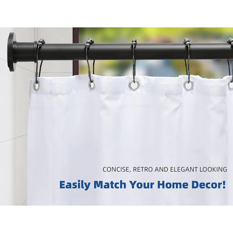 43'' Straight Wall Mounted Required Shower Curtain Rod