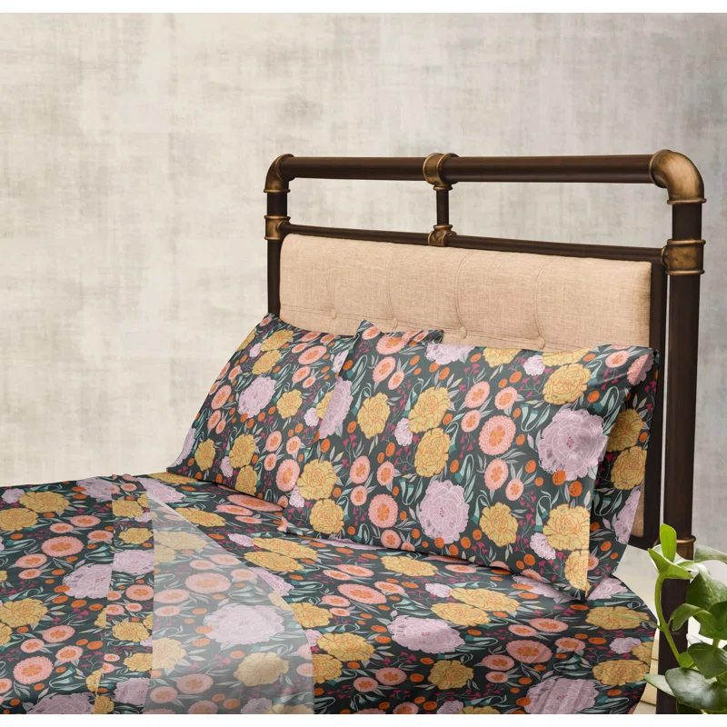 Where the Polka Dots Roam Microfiber Floral Fitted Sheet
