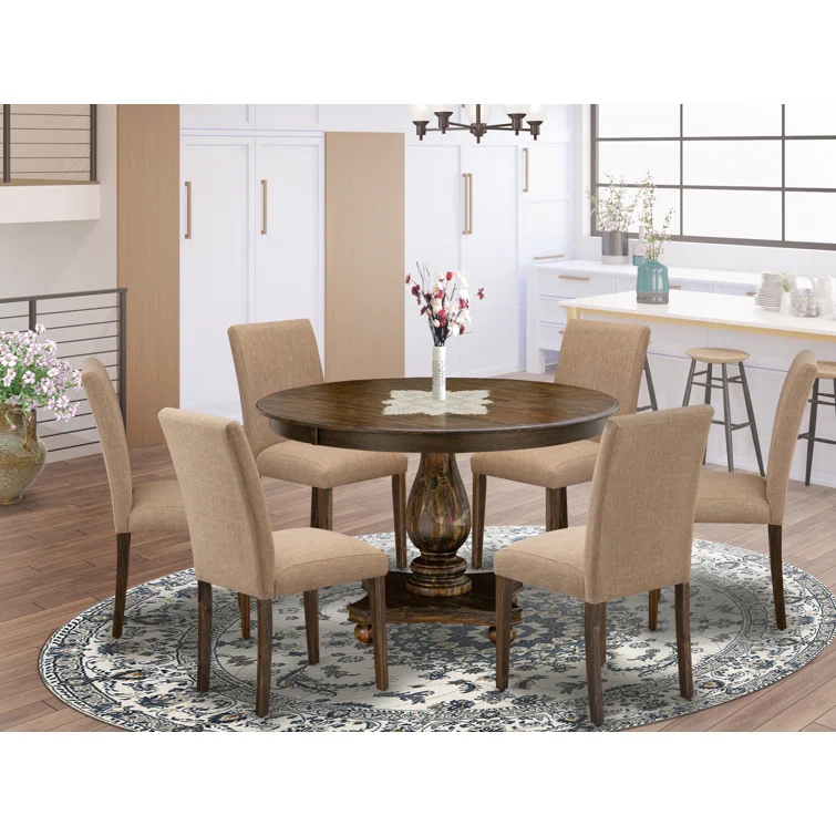 Red Barrel Studio® - Person Solid Wood Solid Wood Top Pedestal Dining Set