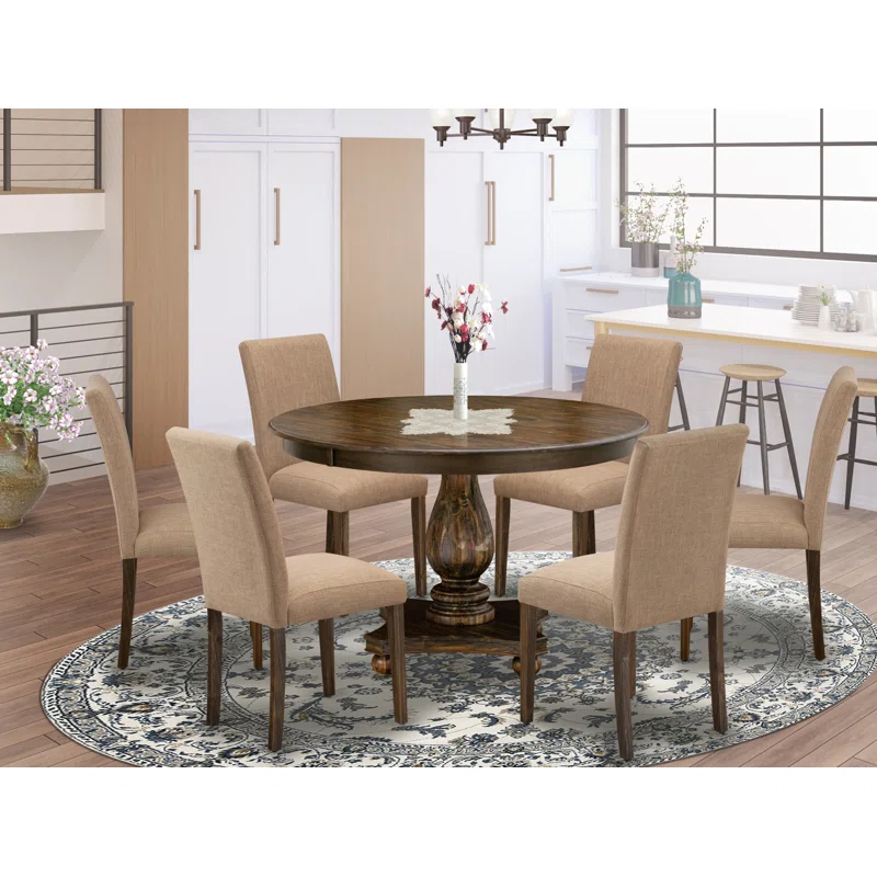 Red Barrel Studio® - Person Solid Wood Solid Wood Top Pedestal Dining Set