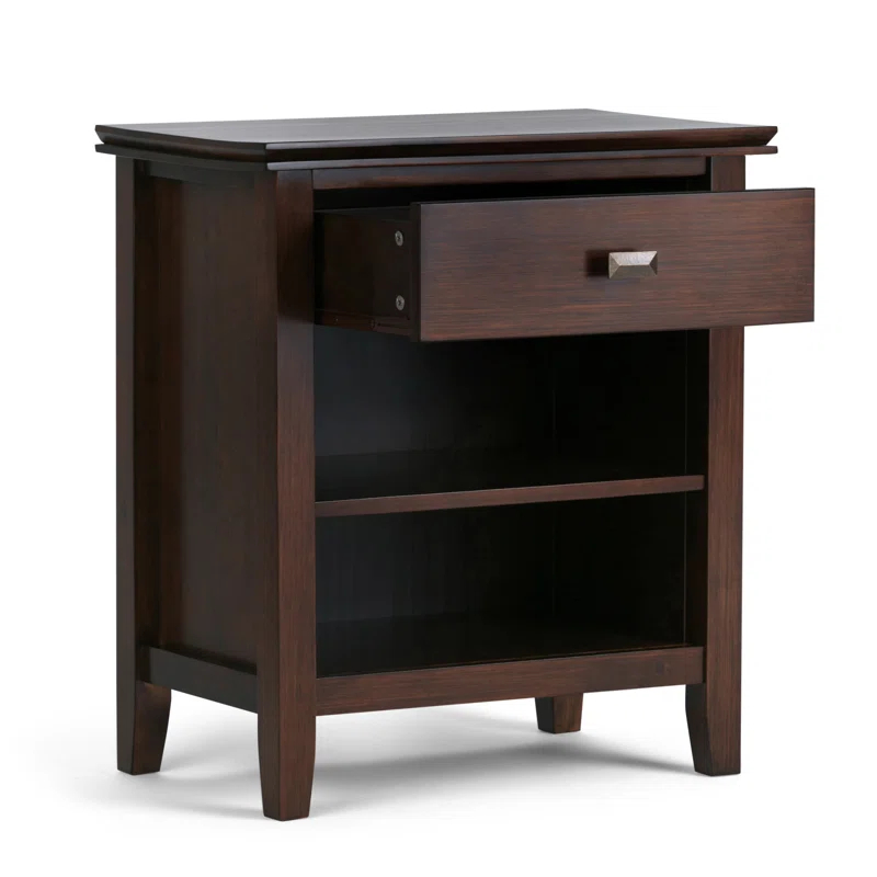 Simpli Home Artisan 24"W Solid Wood Nightstand with Drawer and Shelves