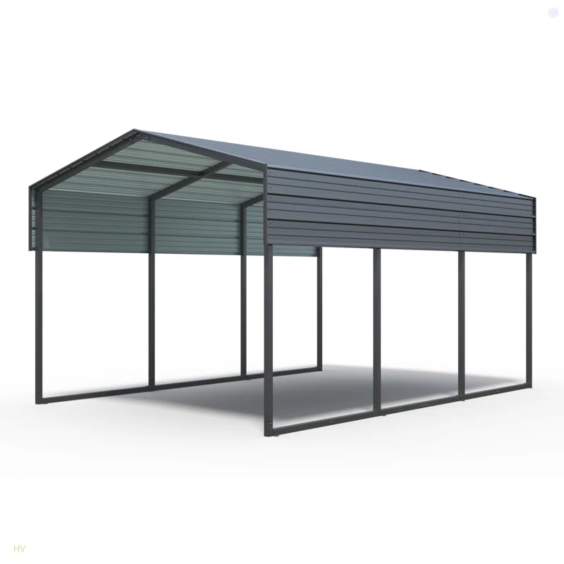 HomeViewto Outdoor Carport, 10 X 15 FT Carport, Heavy Duty Carport Canopy With Galvanized Steel Roof And Frame, Metal Carport Large Garage For Driveway Car, Truck