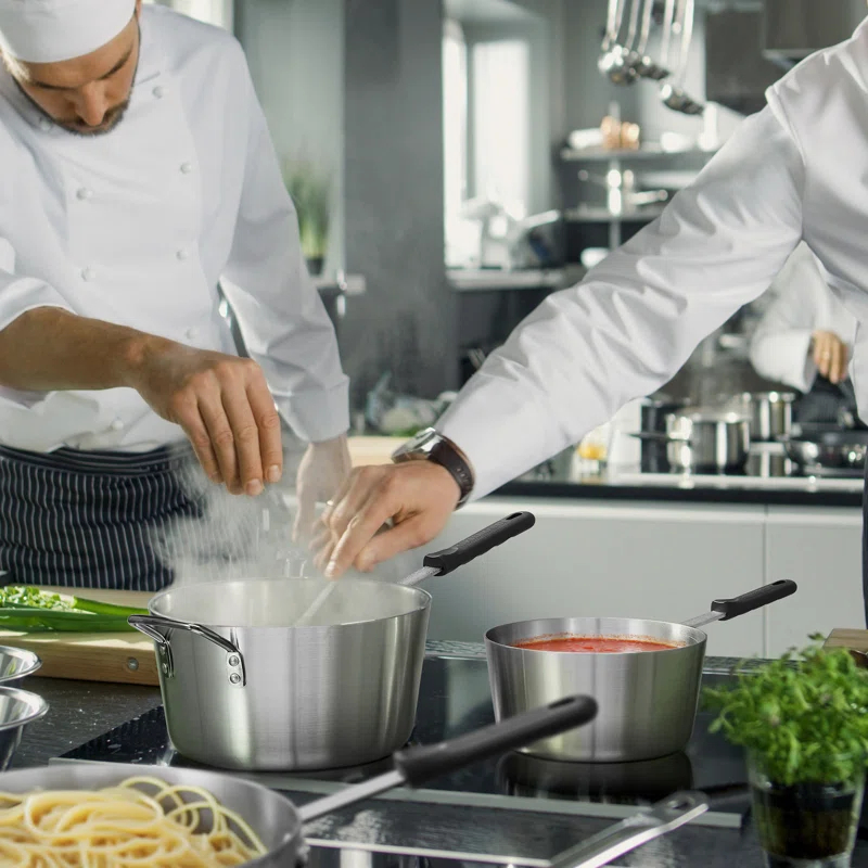 GRIDMANN Aluminum Sauce Pan & Silicone Handle, NSF Professional Cookware