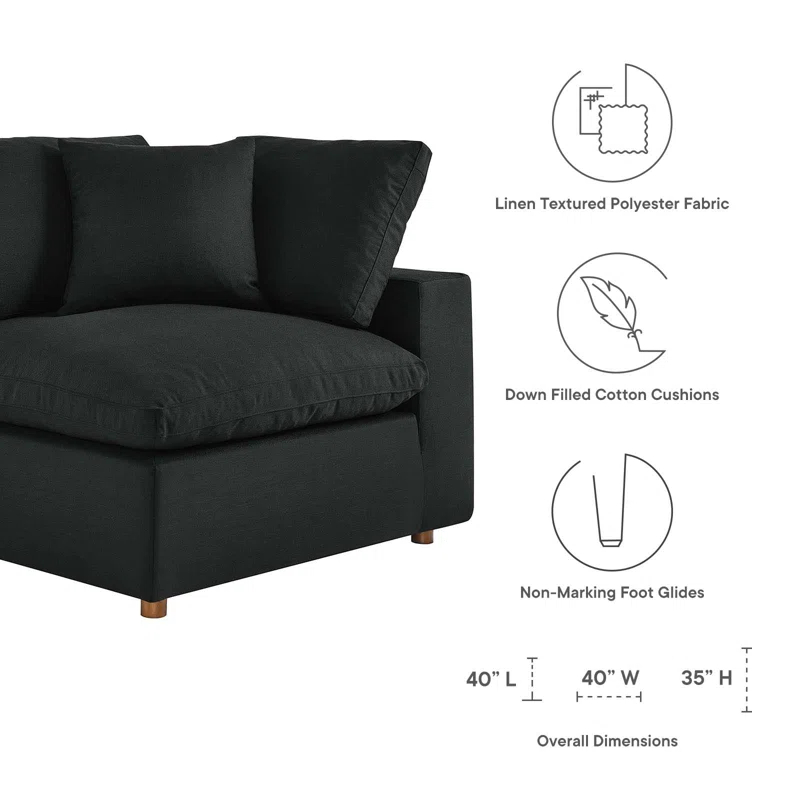 Modway Commix Down-Filled Overstuffed Upholstered Sectional Sofa Set, 8 Piece U Shape | Wayfair